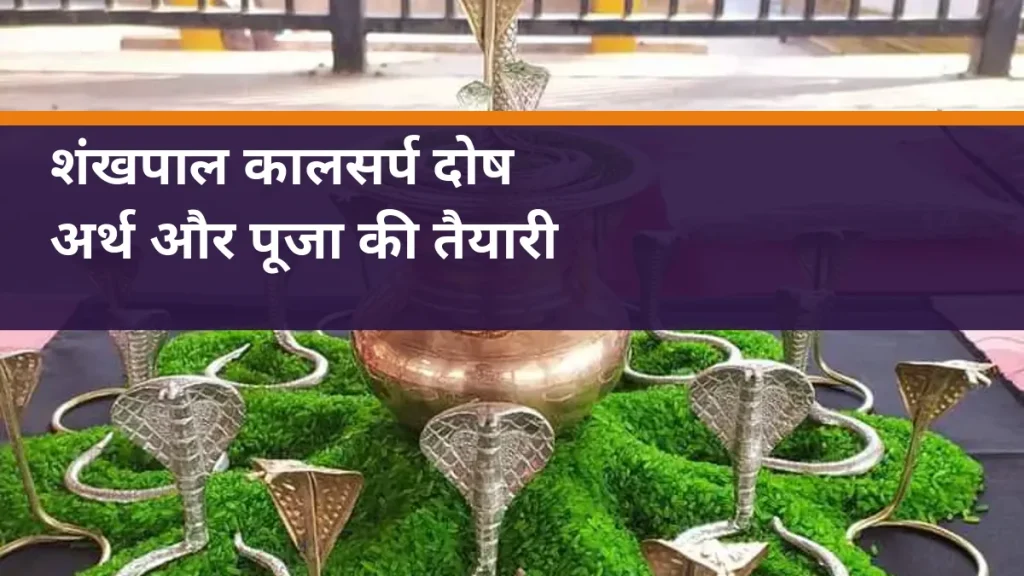 शंखपाल कालसर्प दोष - नाग प्रतिमाओं और कलश की वास्तविक पूजा सामग्री का चित्र
