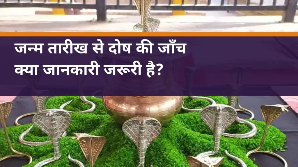 जन्म तारीख से दोष की जाँच - नाग प्रतिमाओं और कलश की वास्तविक पूजा सामग्री का चित्र